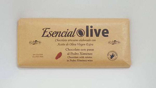 Chocolate relleno con pasas al Pedro Ximenez