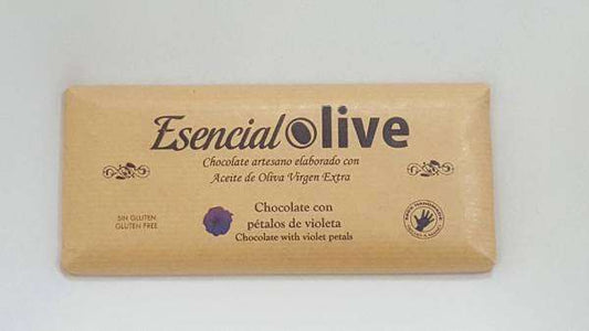 Chocolate relleno con pétalos de violeta