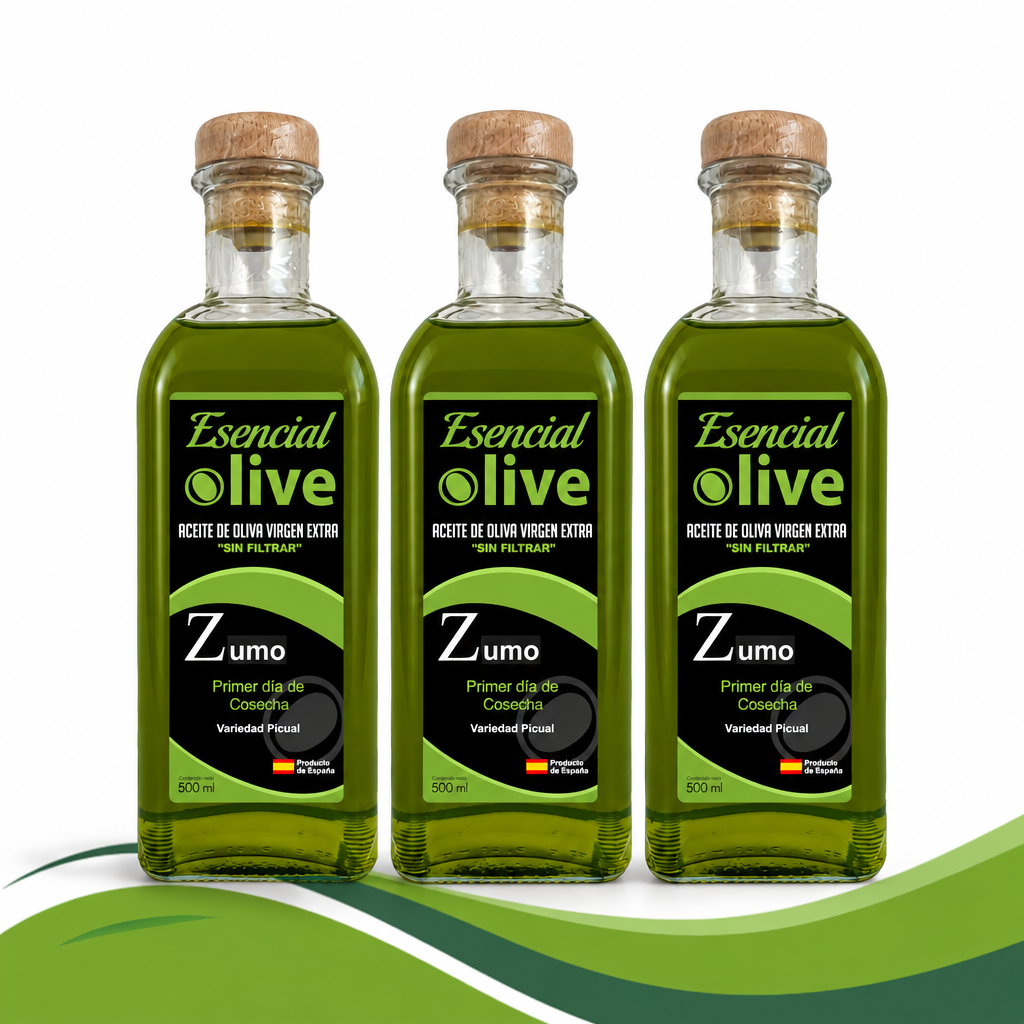 Pack de tres botellas con la ola verde
